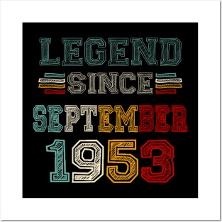 70 Years Old Legend Since September 1953 70th Birthday Posters and Art